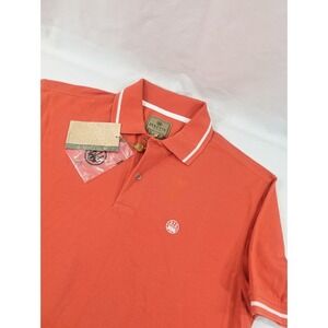 New With Tags Beretta Polo Shirt Mens Large Burnt‎ Orange SS Muscle Cuffed Polo